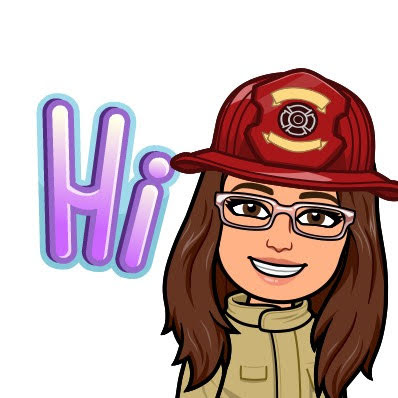 Cartoon picture of firefighter cindy with the word Hi