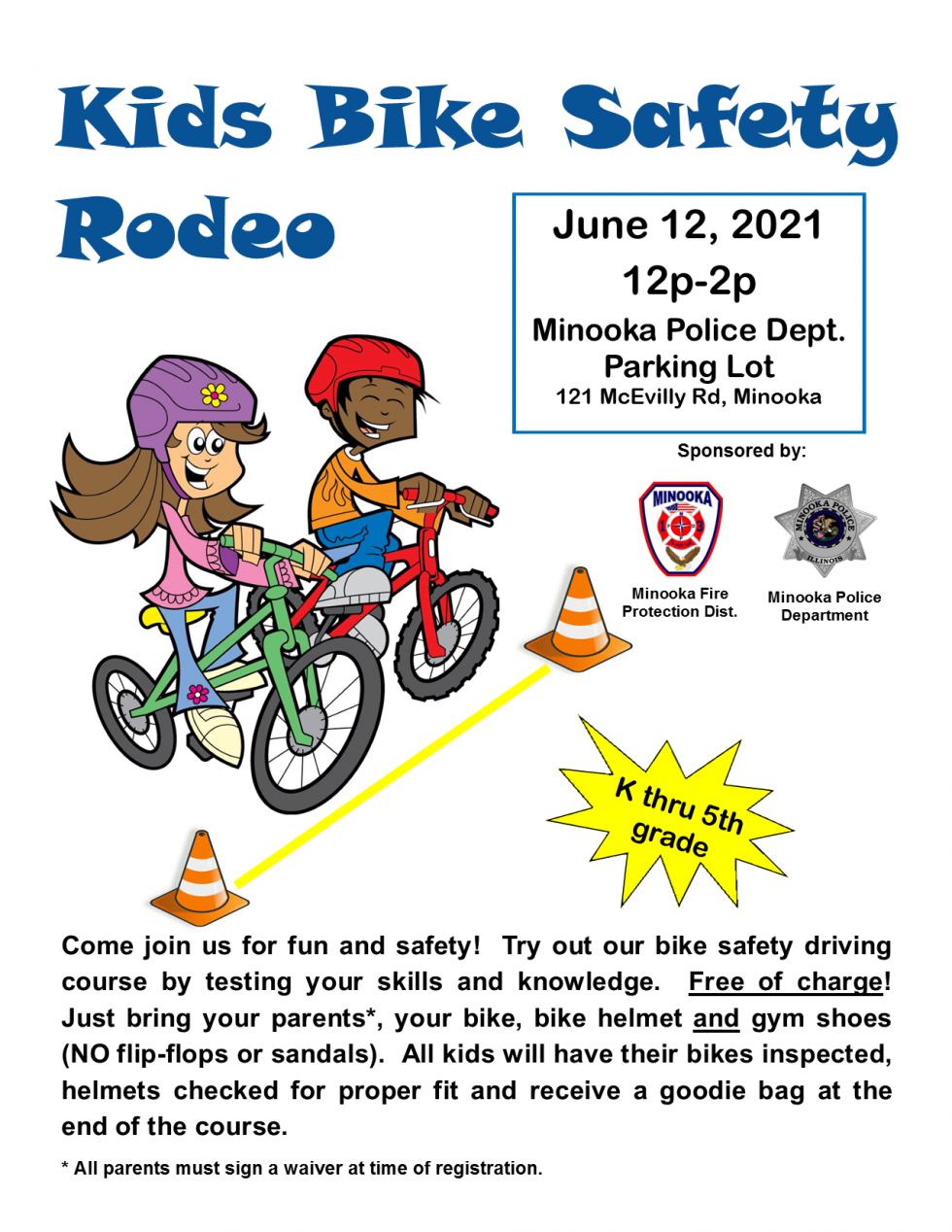 Bike Safety Rodeo Minooka Fire Protection District